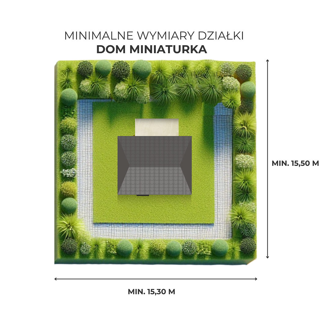 miniaturka Rzut domu Klasyczny z minimalnymi wymiarami działki