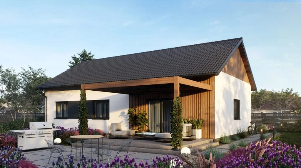 Projekt domu Energo Haus 98 od tyłu - miniatura